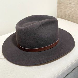 CAN CAN AUSTRALIAN WOOL BRIM FOLDED EDGE FEDORA HAT Size L